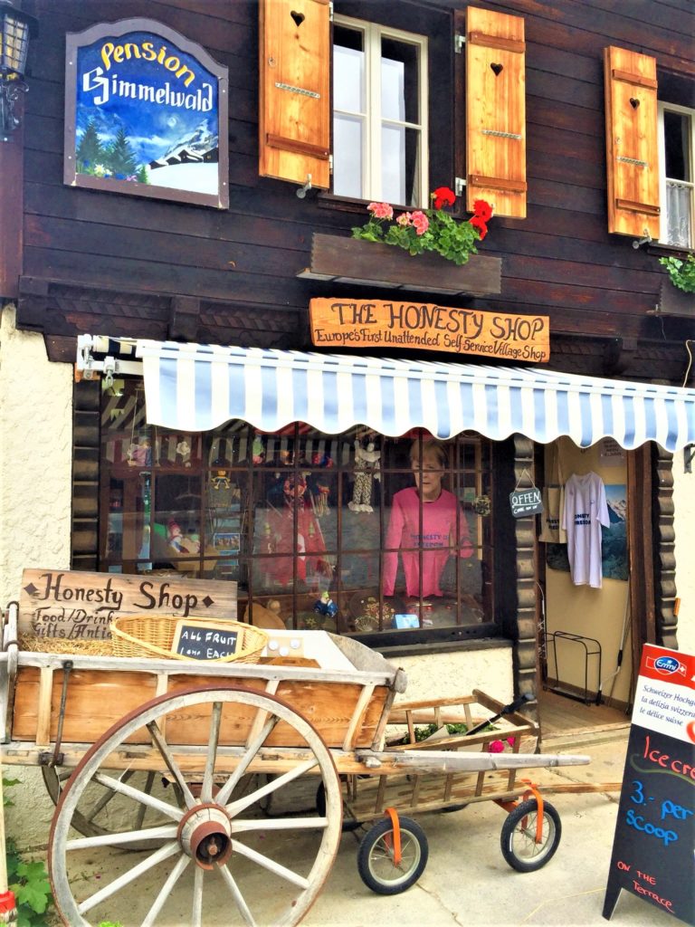 Hiking In Bernese Oberland Along The North Face Trail : Honesty Shop in Gimmelwald Switzerland