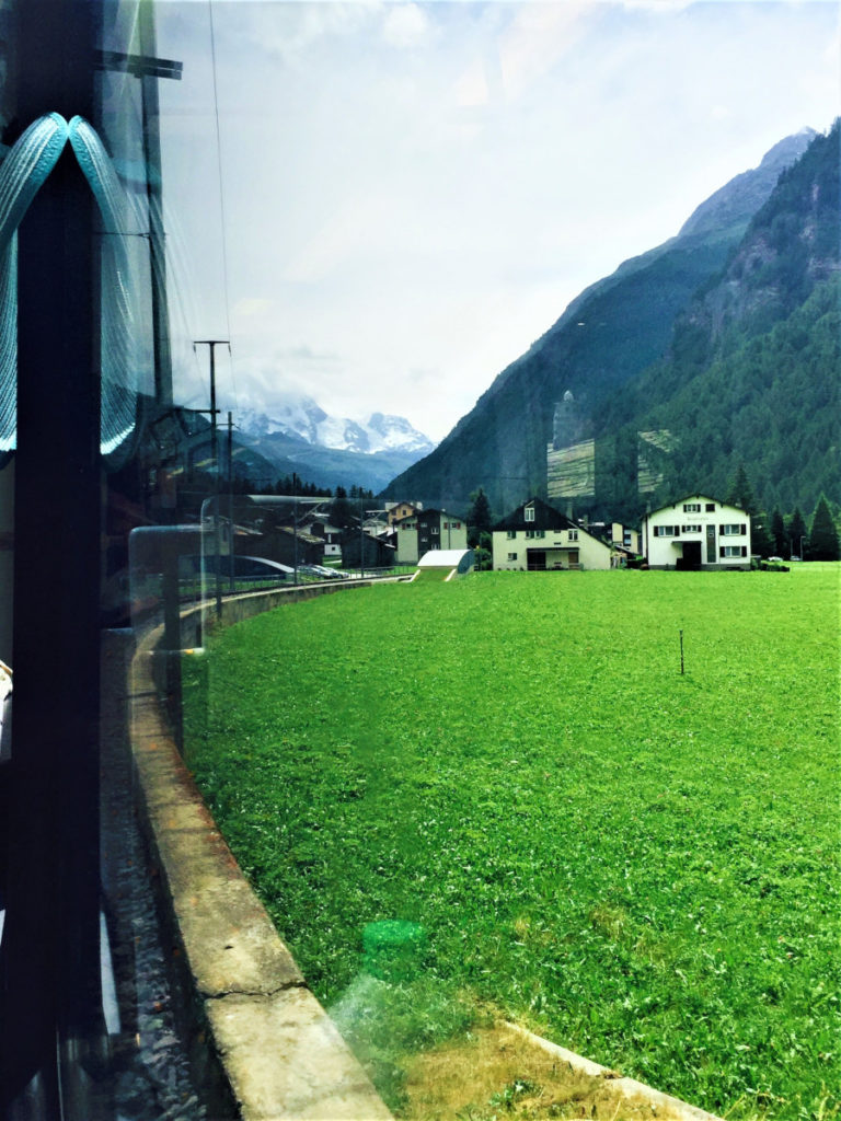 Scenic train journey from Visp to Zermatt