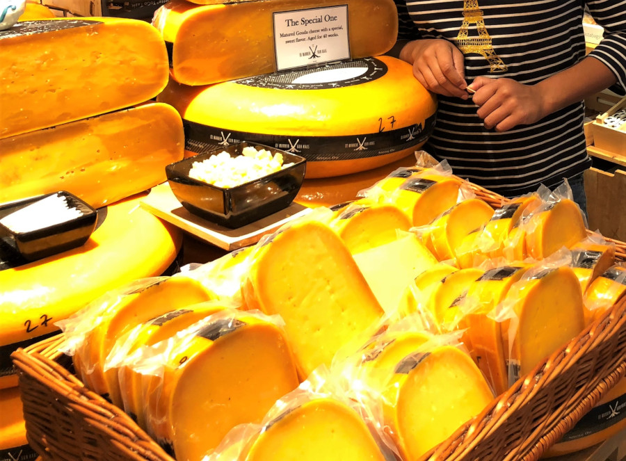 Dutch cheeses at the Cheese Museum, Amsterdam