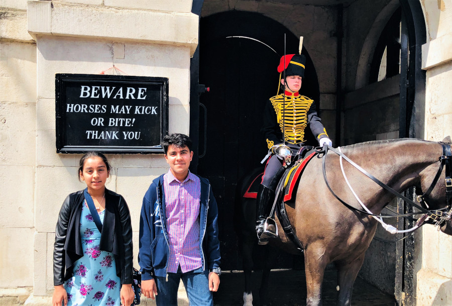 Outside the Horse Guards building in London 