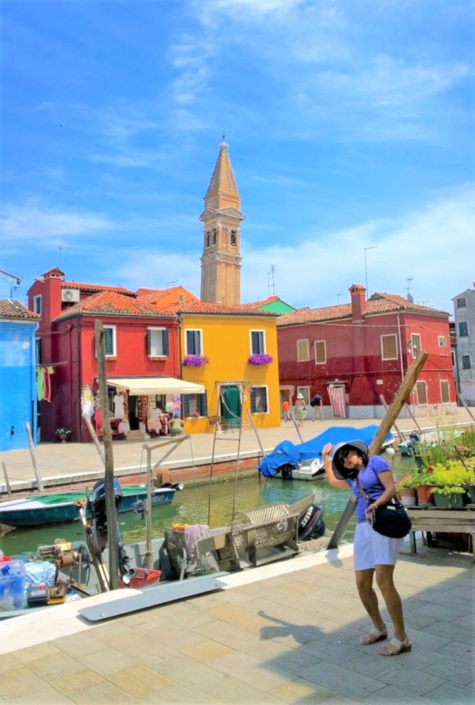 The leaning bell tower of Burano