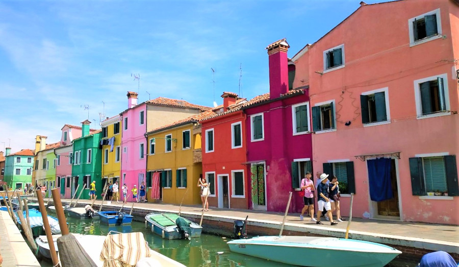 The colorful homes and narrow canals of Burano