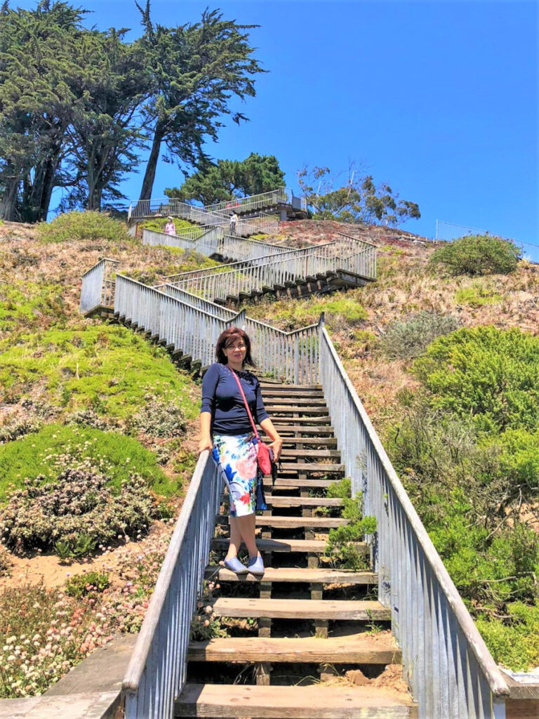 One of the must-see staircases of San Francisco - Grandview Park Stairs that lead up to the Grandview Park