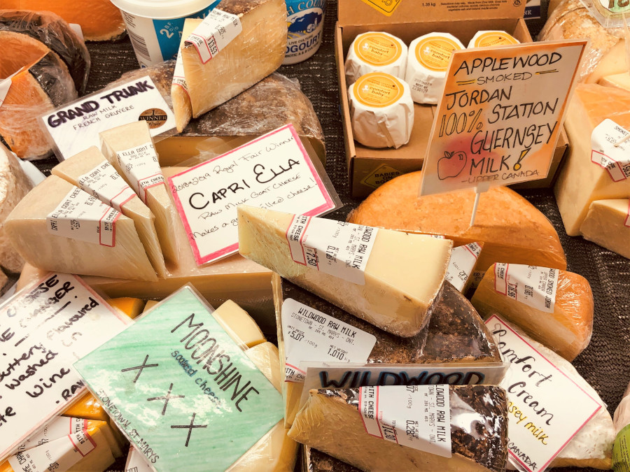 Variety of cheeses sold at Smith Cheese