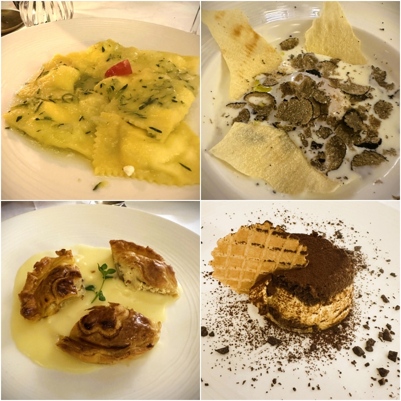 Authentic Tuscan dinner dishes at Ristorante Buca di Sant’Antonio in Lucca, Italy, featuring handmade pasta, local specialties, and traditional sauces.