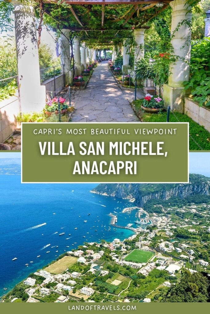 View of the pergola walkway and panoramic coastline at Villa San Michele in Anacapri, Capri — one of the island’s most beautiful viewpoints.